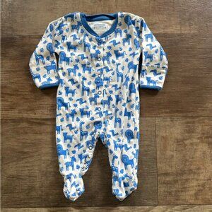 Jojo Maman Bebe cotton blue jungle footie